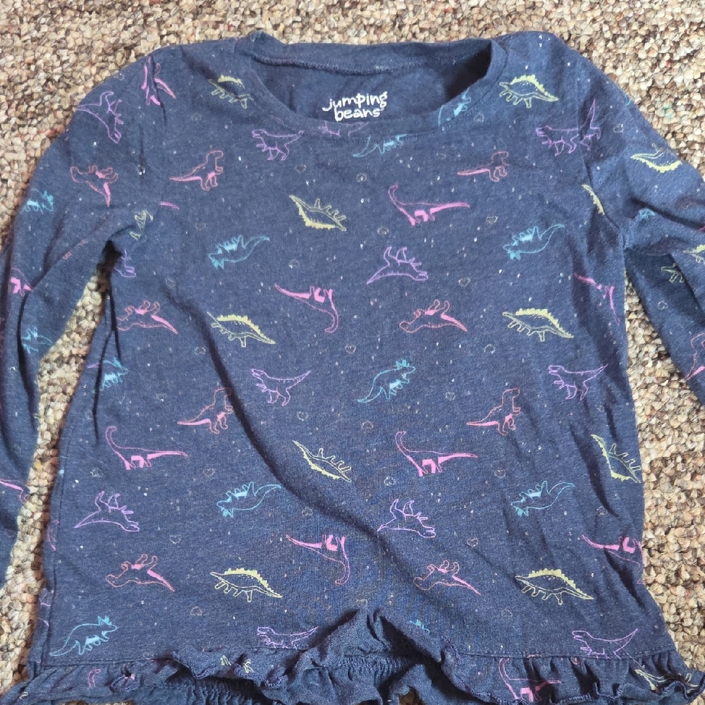Jumping Beans Kids Dino Print Long Sleeve Shirt - Navy